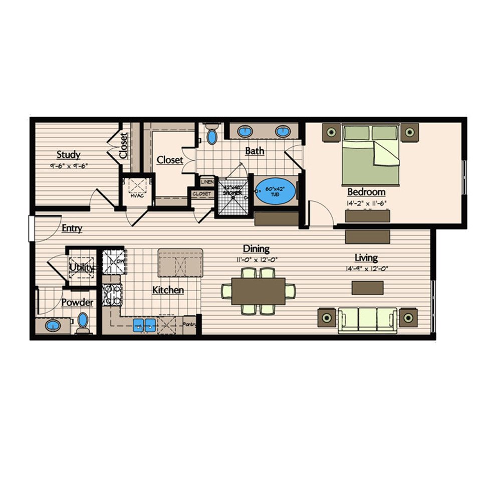 1900 Yorktown Galleria Apartments | A4 Floor Plan